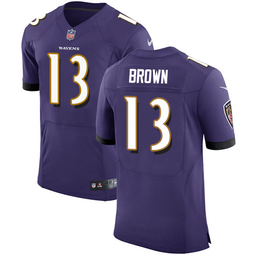 Nike Ravens #13 John Brown Purple Team Color Men's Stitched NFL Vapor Untouchable Elite Jersey